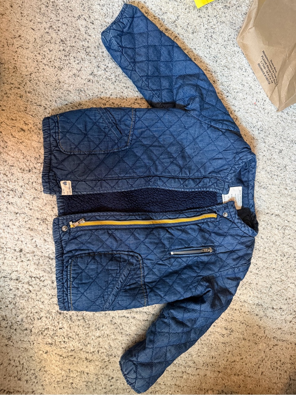 Zara Quilted Blue Kids Jacket denim size 2 - 3